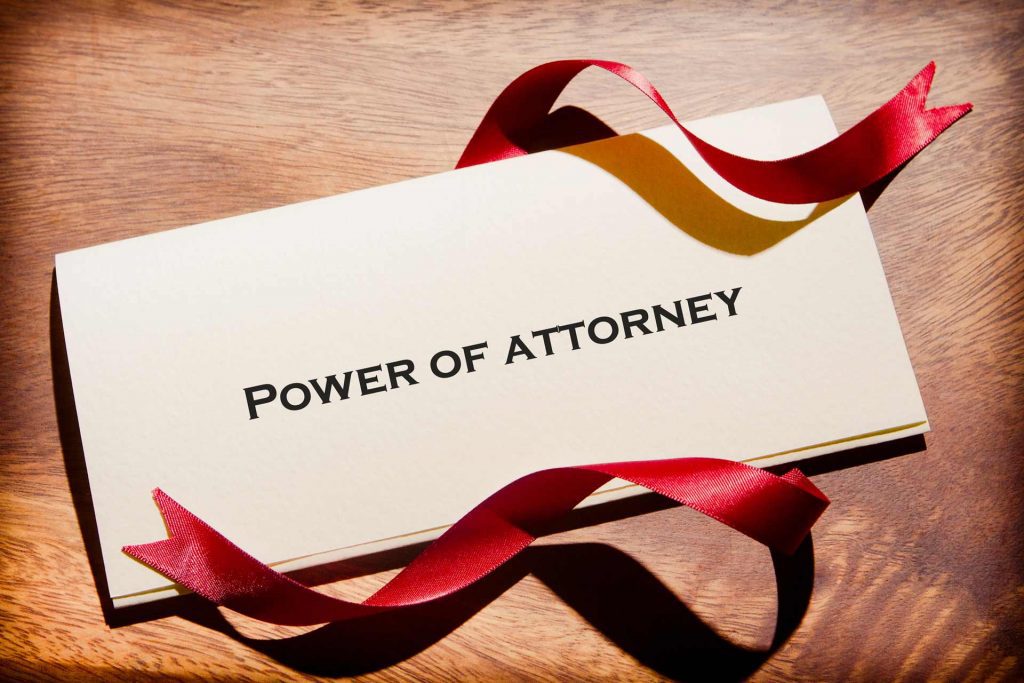 Power of attorney piece of paper